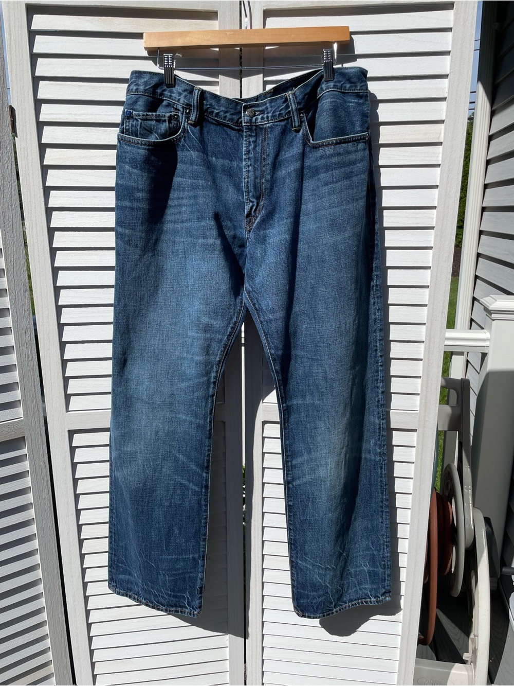 Gap Standard Fit 1969 Jeans Men's 36x32 Blue Vintage Wash Straight Leg Denim